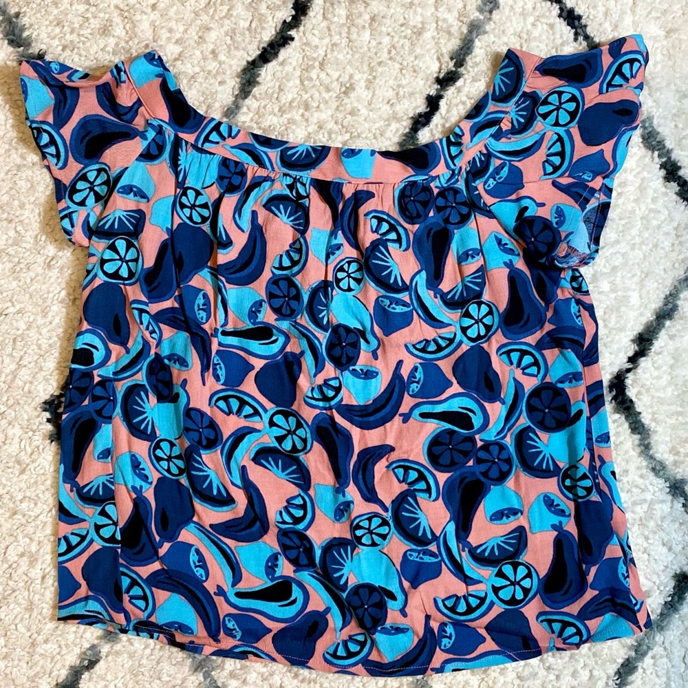 SALE🌟 Cooper & Ella Coral Blue Cut-Out Blouse Top